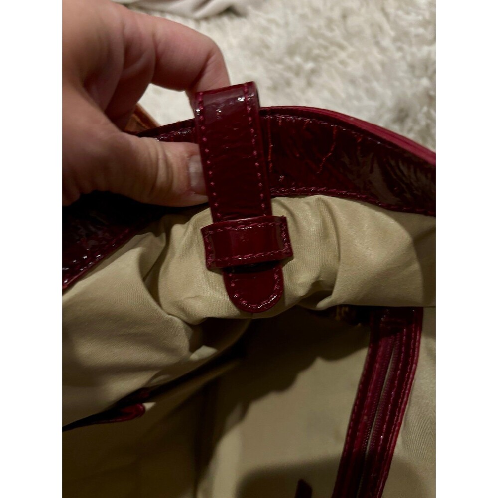 COLE HAAN Dijon Wine Red Patent Leather Side Pocket Totebag 17"L x 6"W x 20"H - Picture 8 of 8